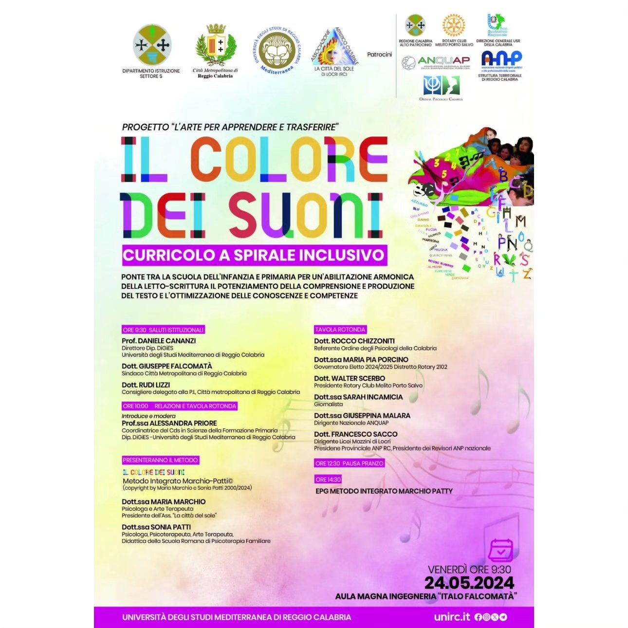 Convegno "Il colore dei suoni - Il curricolo a spirale inclusivo" Reggio Calabria
